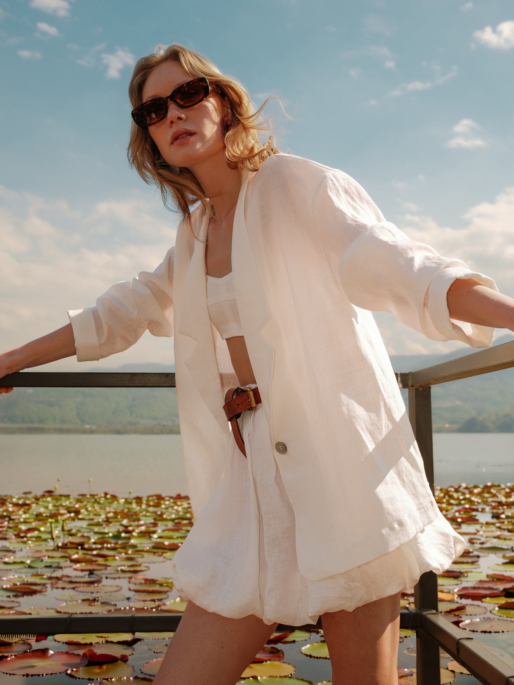     Timeless linen jacket with natural texture