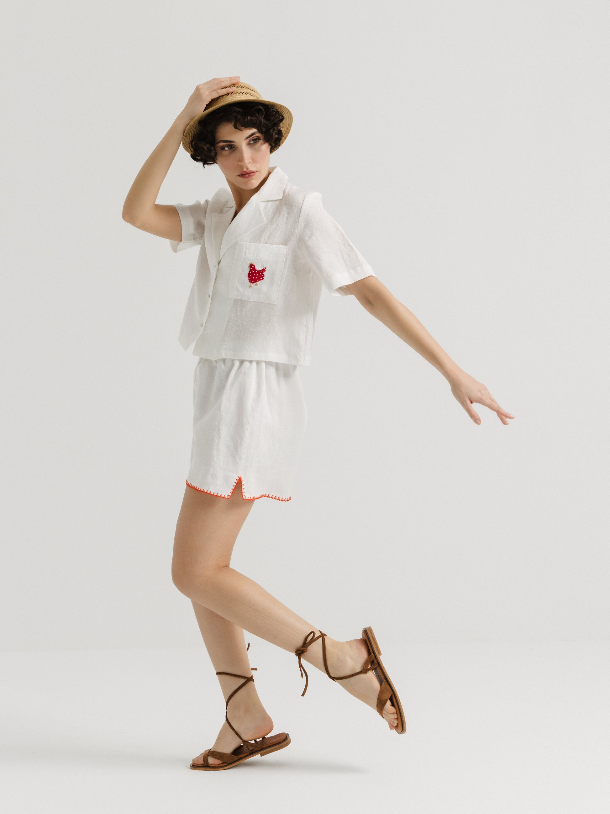 Salur Keten Horoz Gömlek - Ham Fabrics