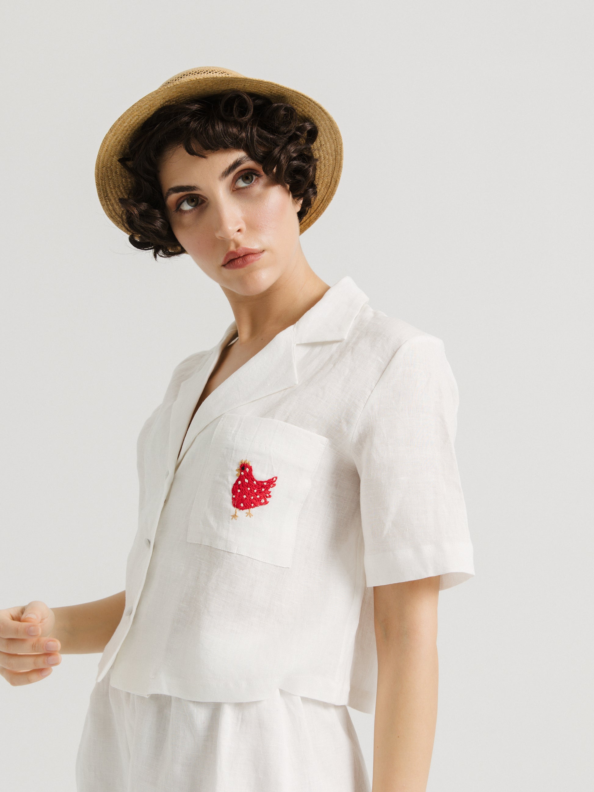 Salur Keten Horoz Gömlek - Ham Fabrics