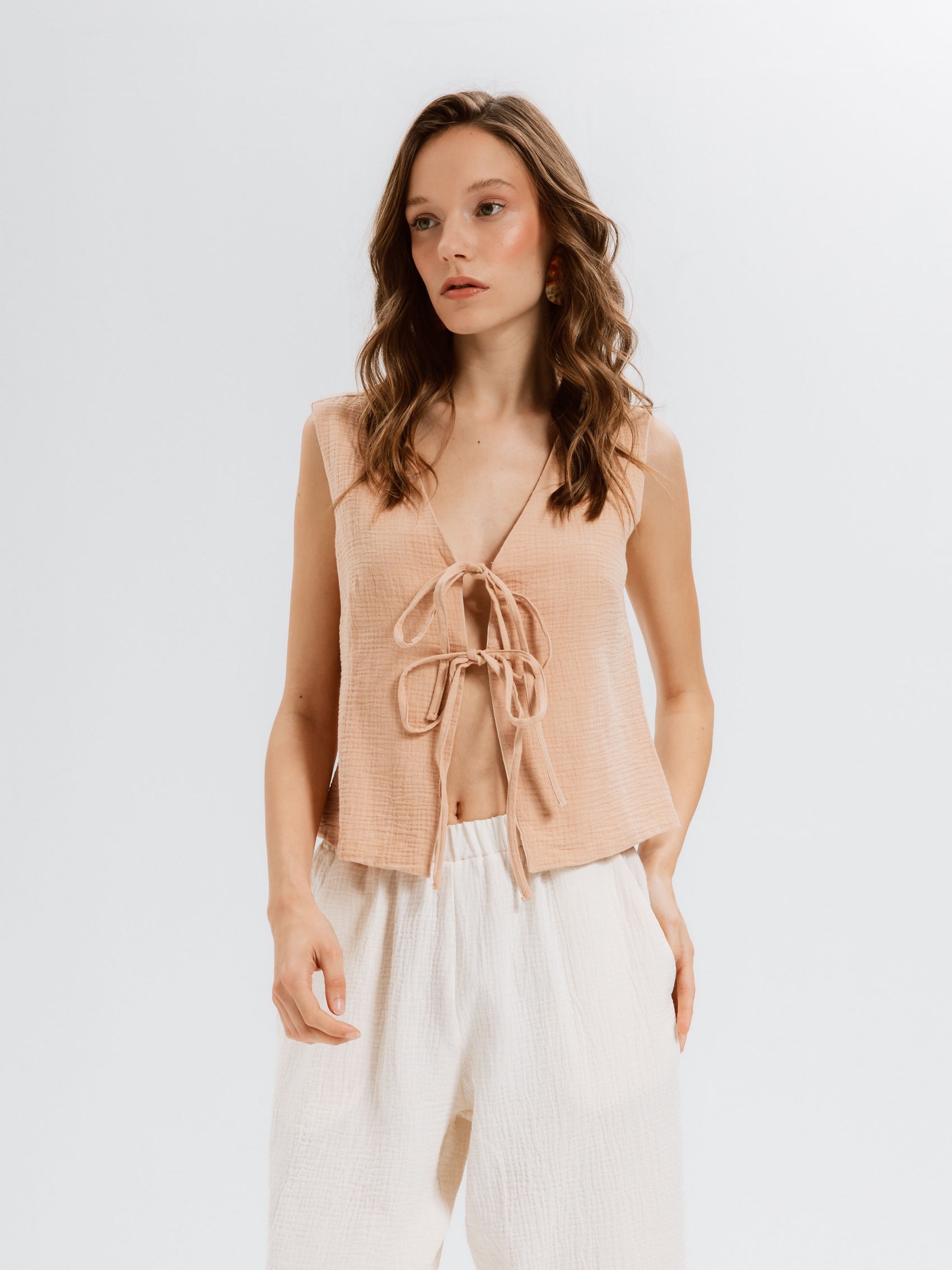 Laura Müslin Soğan K. Yelek - Ham Fabrics