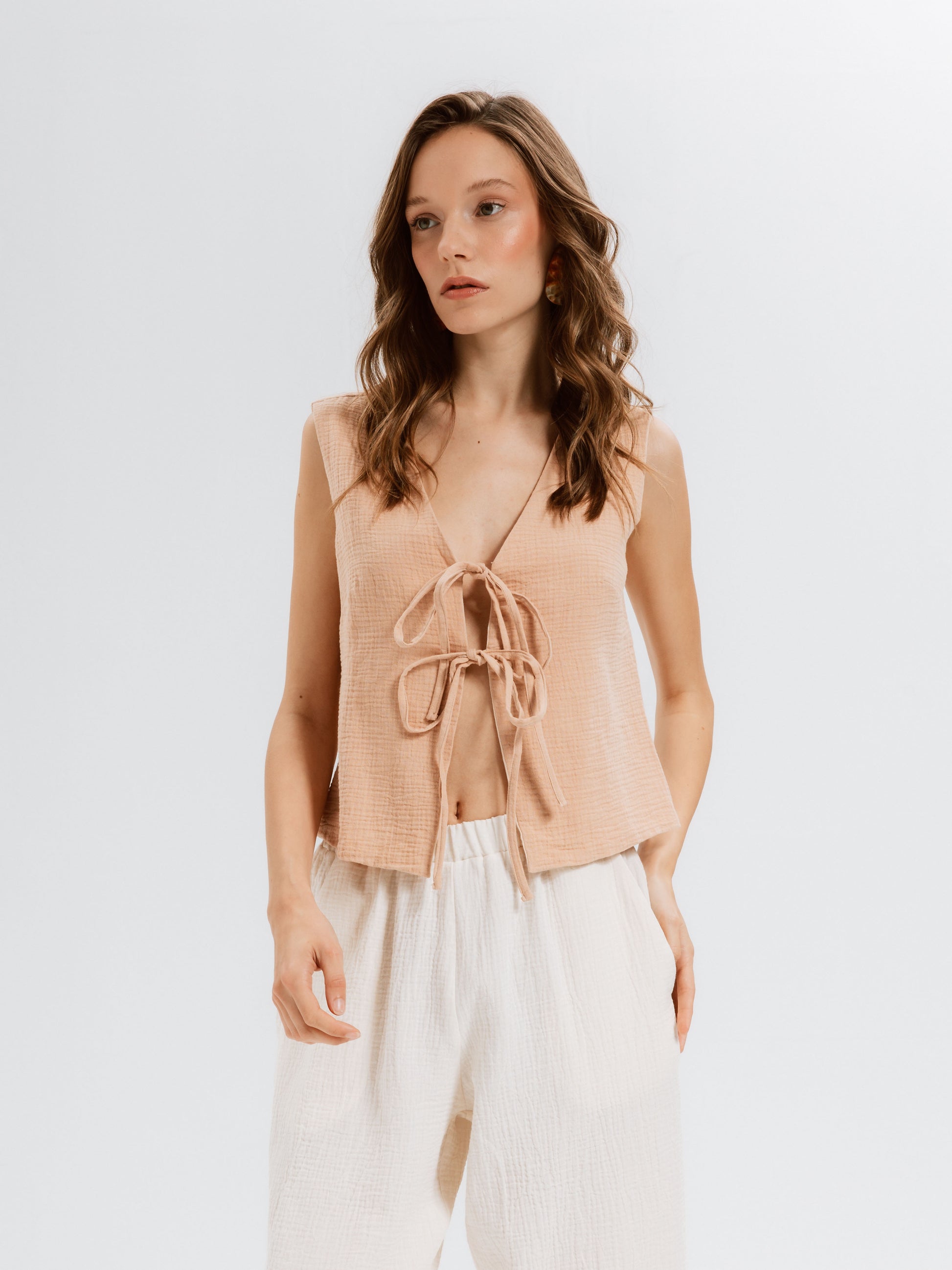 Laura Müslin Soğan K. Yelek - Ham Fabrics