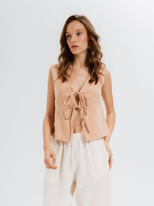 Laura Müslin Soğan K. Yelek - Ham Fabrics