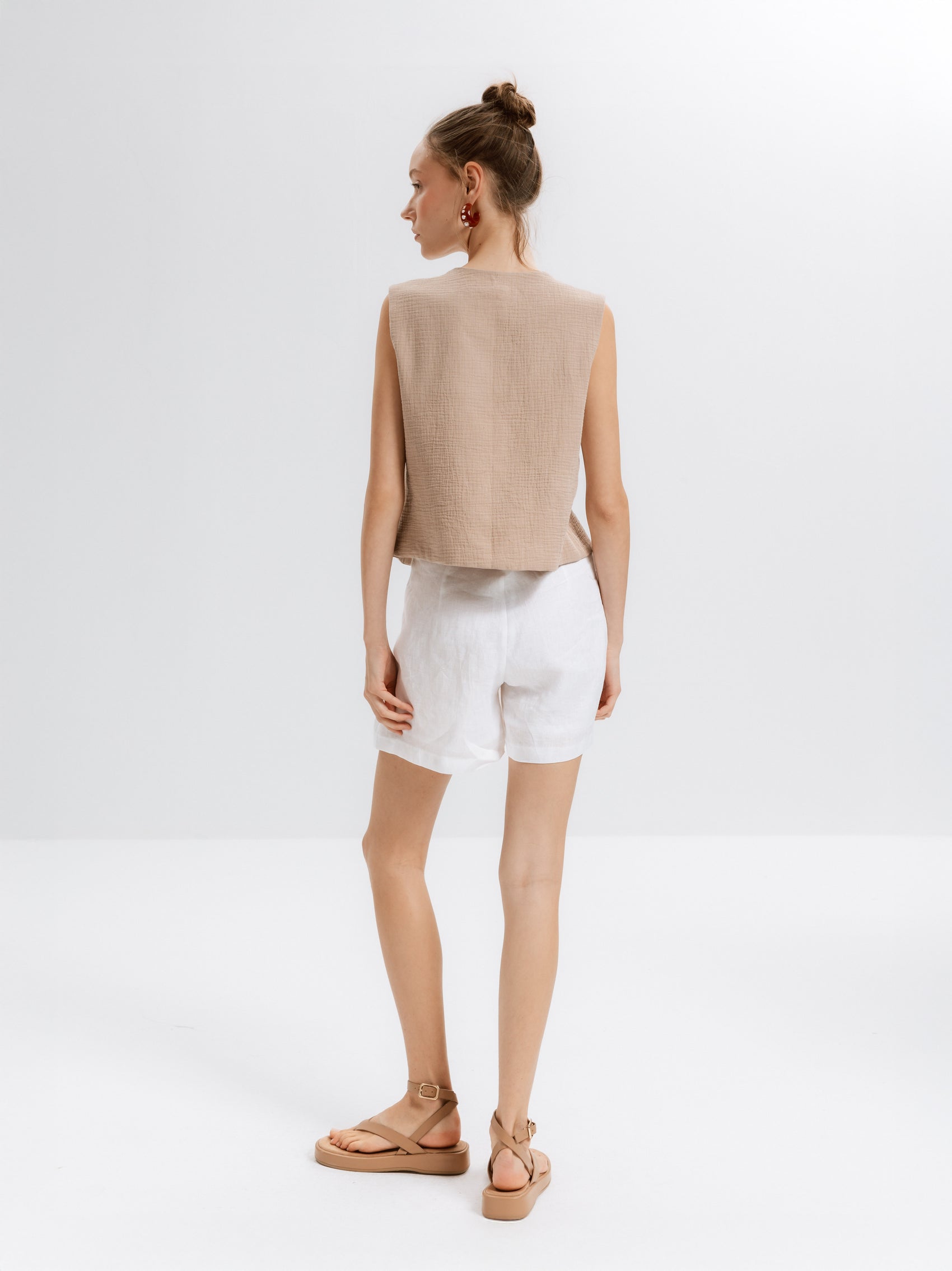 Laura Müslin Ceviz K. Yelek - Ham Fabrics