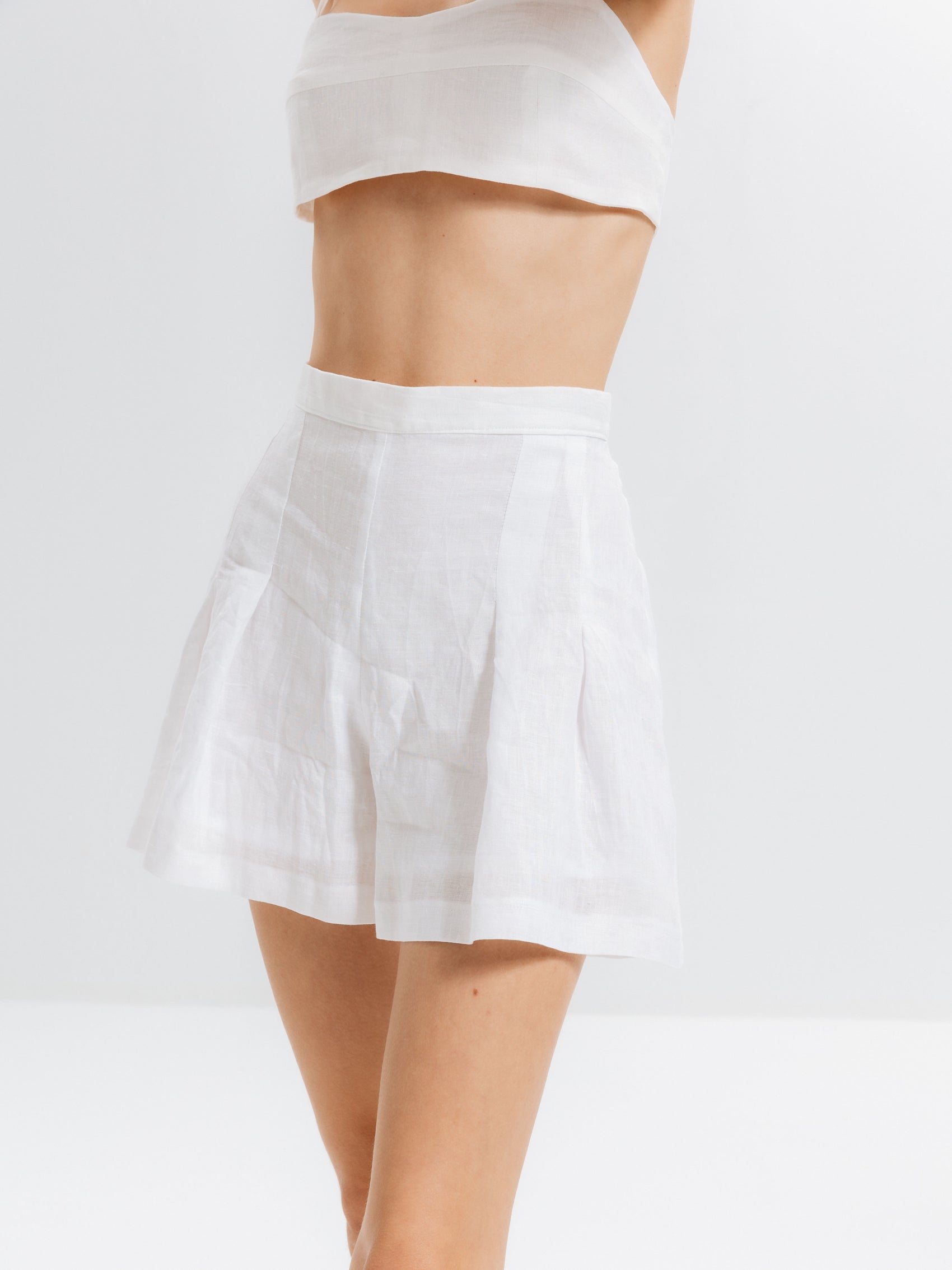 Serene Keten Pilili Şort - Ham Fabrics